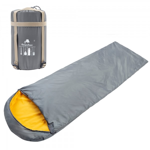 CampFeuer Deckenschlafsack | 220 x 75 cm | grau/orange | Schlafsack