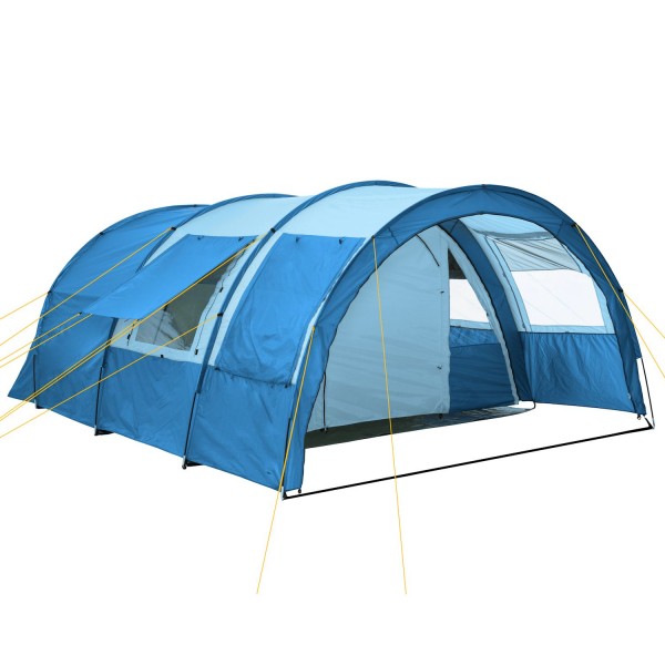 CampFeuer Zelt Multi für 4 Personen | Blau / Hellbau | 5000 mm Wassersäule