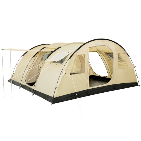 CampFeuer Zelt Caza für 6 Personen | Beige/Sand | Tunnelzelt 5000 mm Wassersäule