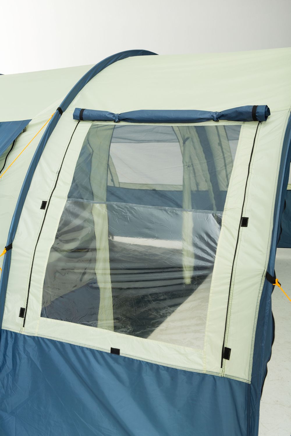 Kuppelzelt mit grossem Vorbau 4 Personen Camping Farbe: Blau/Cremeweiß CampFeuer Igluzelt